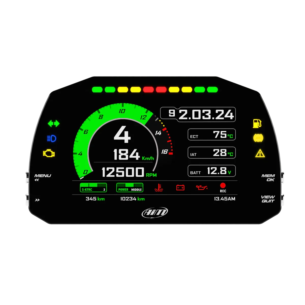 Aim MXK10 Kawasaki Ninja ZX-10r plug & play dash logger - AimShop.com