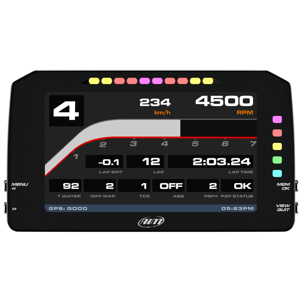 AiM MXP 1.3 6" TFT Motorcycle Display Dash Data Logger - AimShop.com