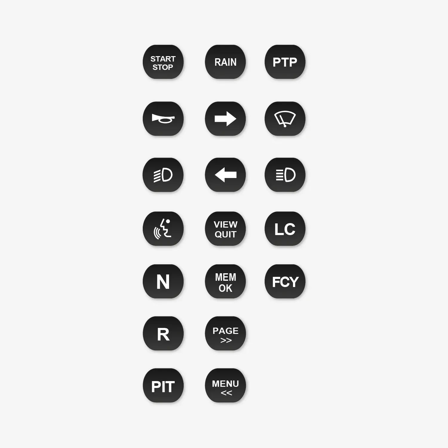 Aim Formula Steering Wheel 4 Pushbuttons Icons Standard Kit