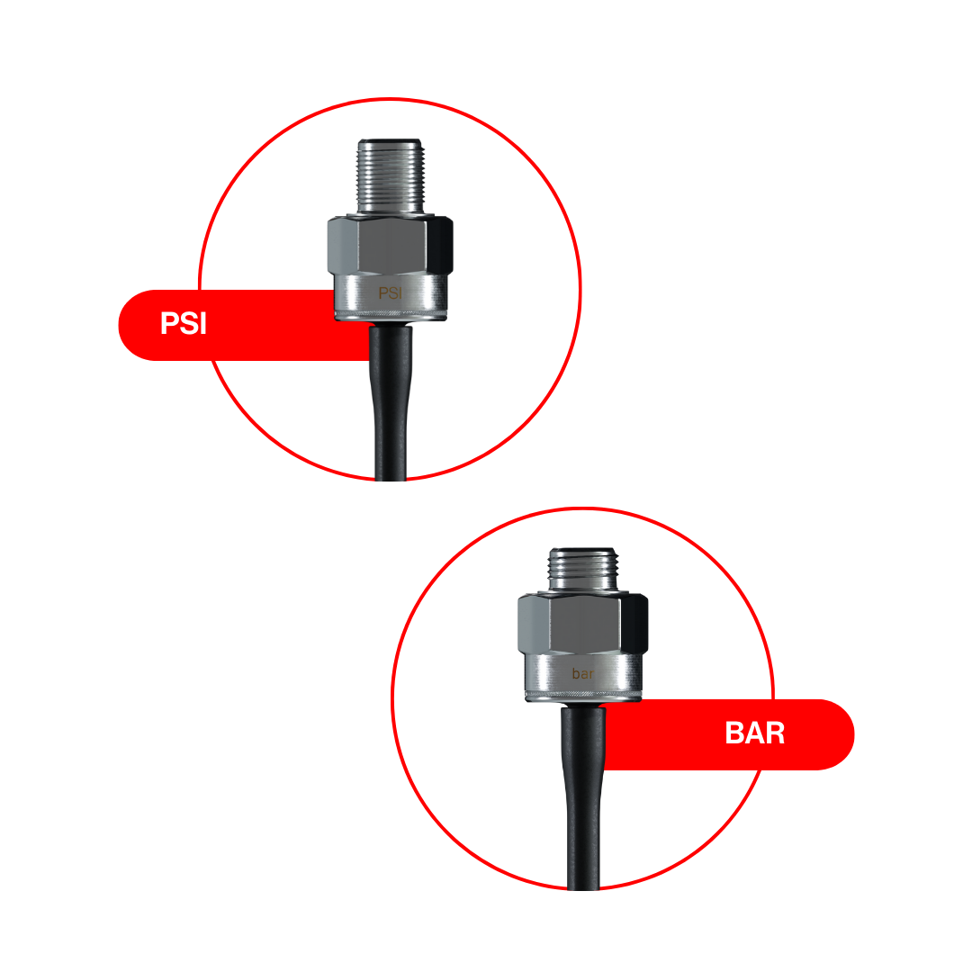 Brake pressure sensor is available in PSI or Bar variants