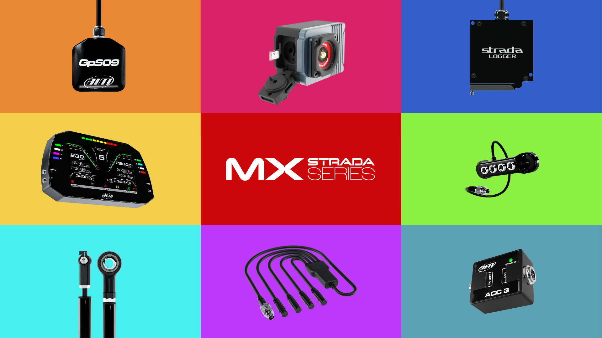 MX Strada Series Expansions list; SmartyCam 3 Sport, ACC3, Data Hub, GPS and more.