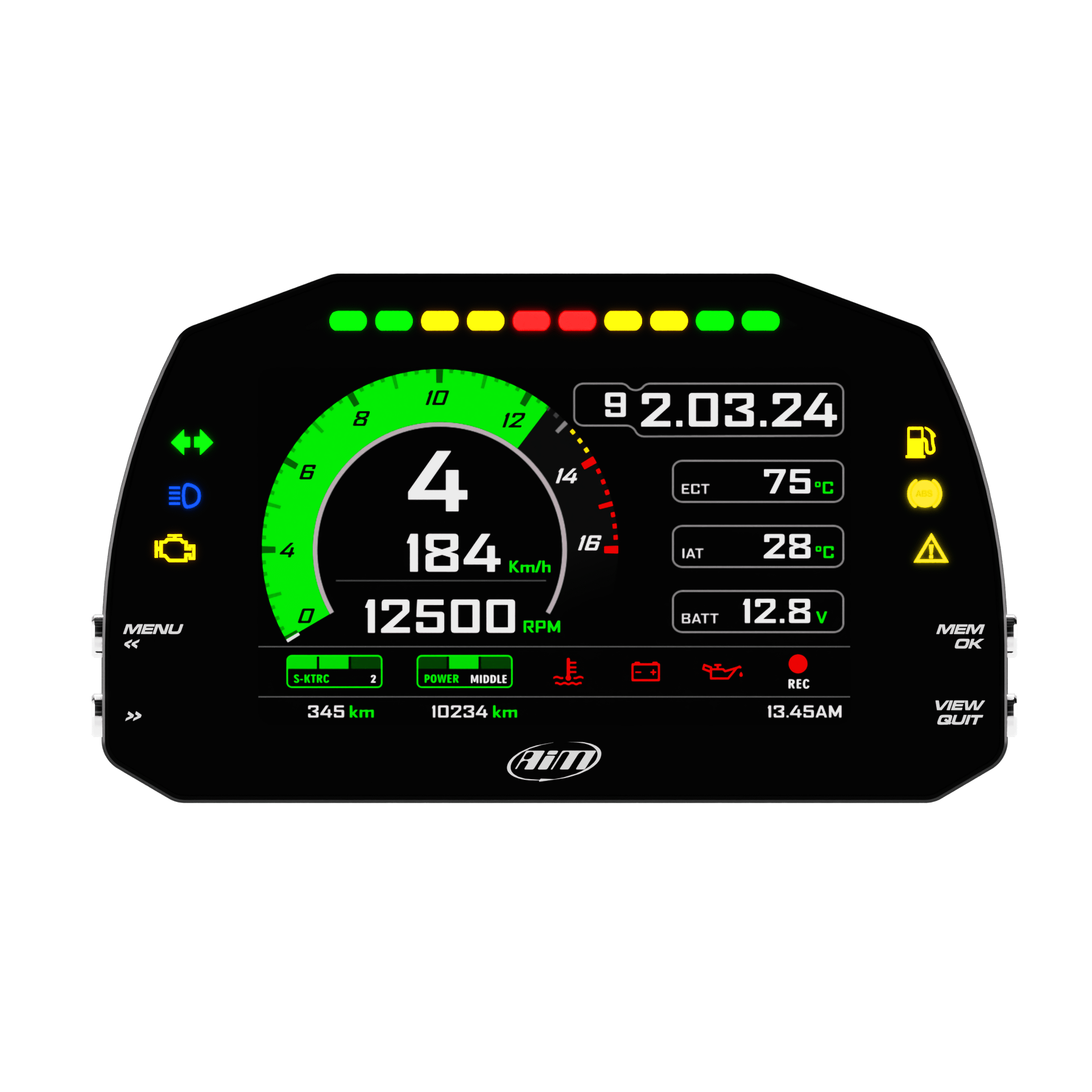 AiM MXK10 Kawasaki Ninja ZX-10R (Gen 4 2011-2015) Plug & Play Dash Logger - AimShop.com