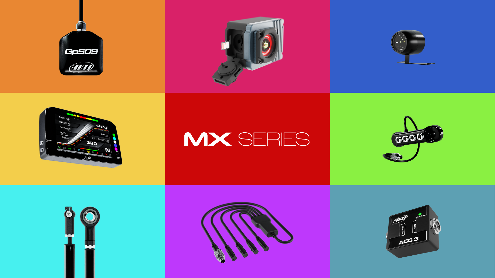 MX Logger Series Expansions list; SmartyCam 3, ACC3, Data Hub, GPS, and more.