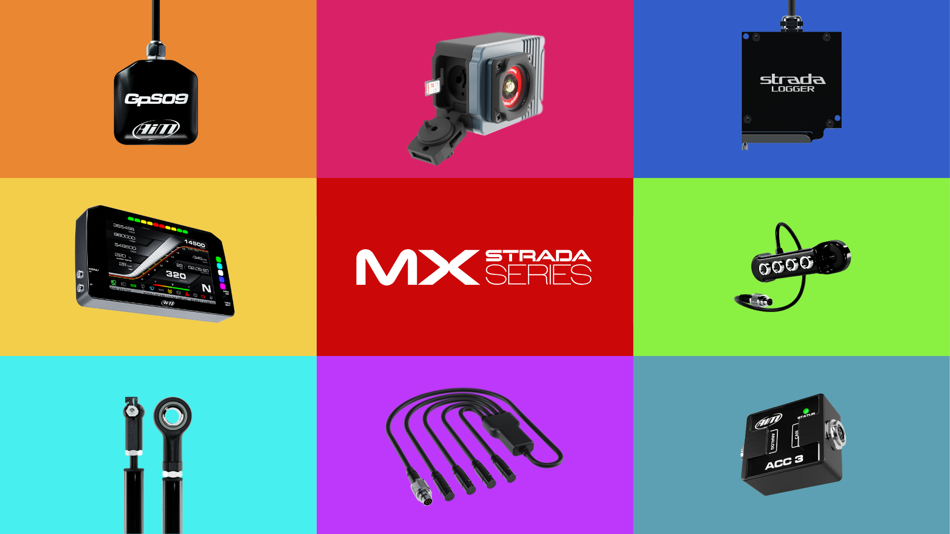 MX Strada Series Expansions list; SmartyCam 3 Sport, ACC3, Data Hub, GPS and more.
