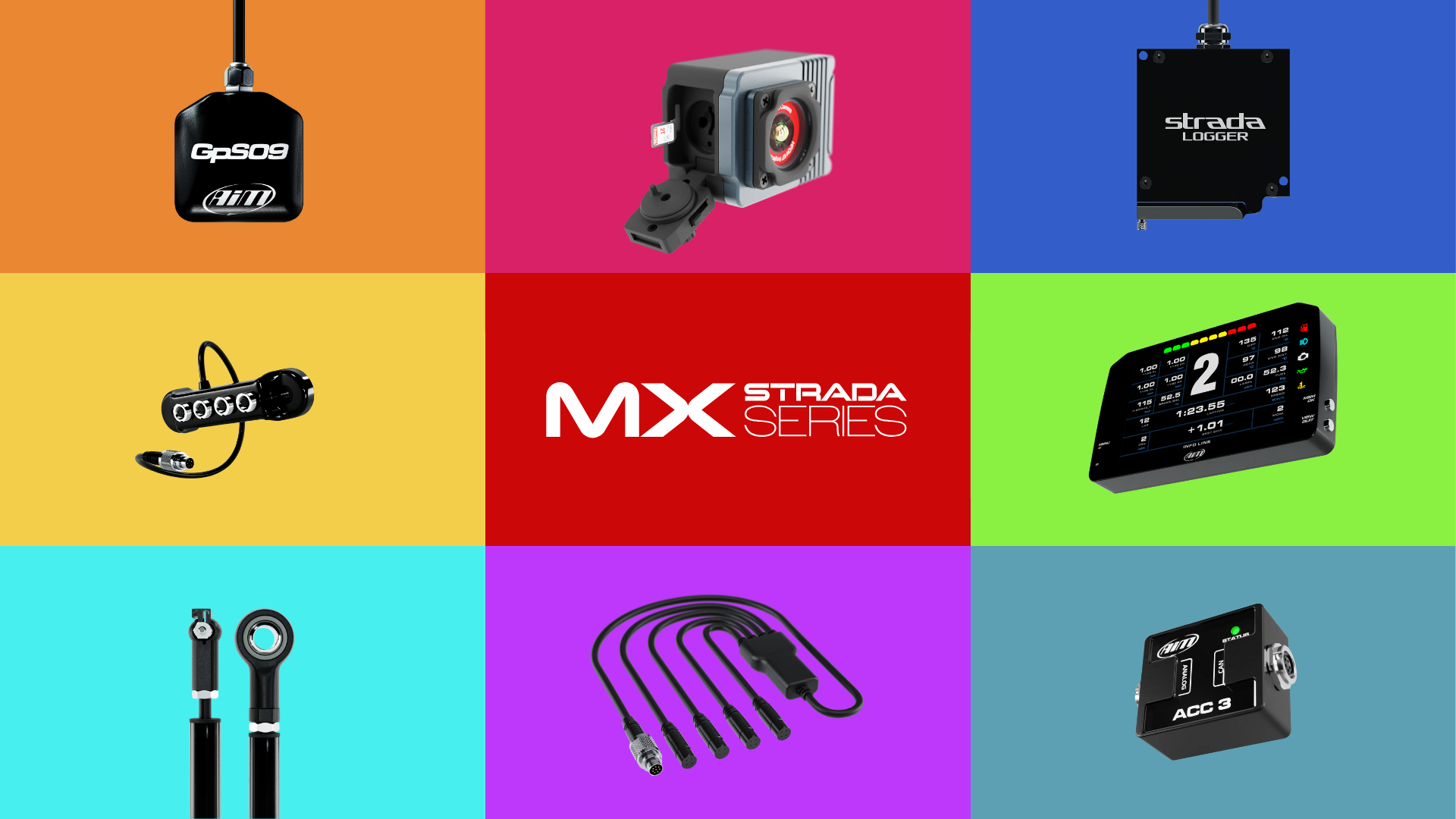 MX Strada Series Expansions list; SmartyCam 3 Sport, ACC3, Data Hub, GPS and more.