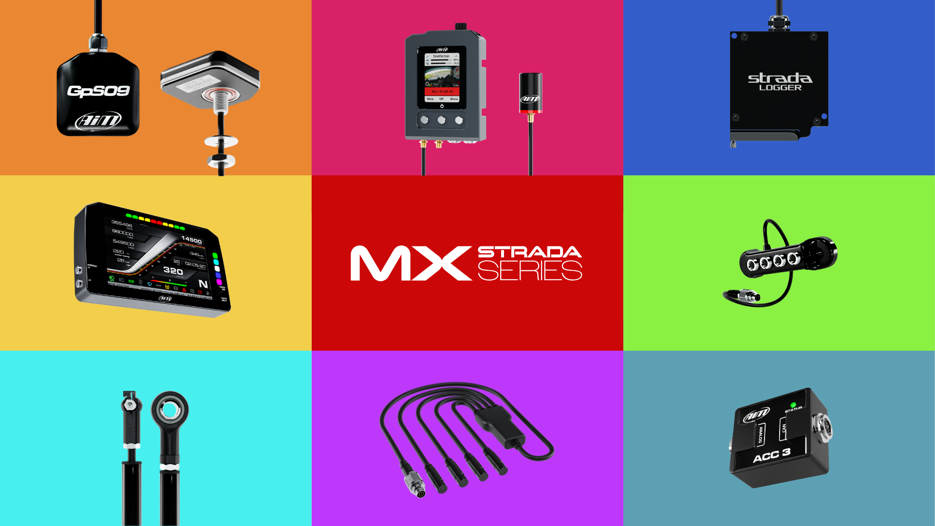 MX Strada Series Expansions list; SmartyCam 3 Sport, ACC3, Data Hub, GPS and more.
