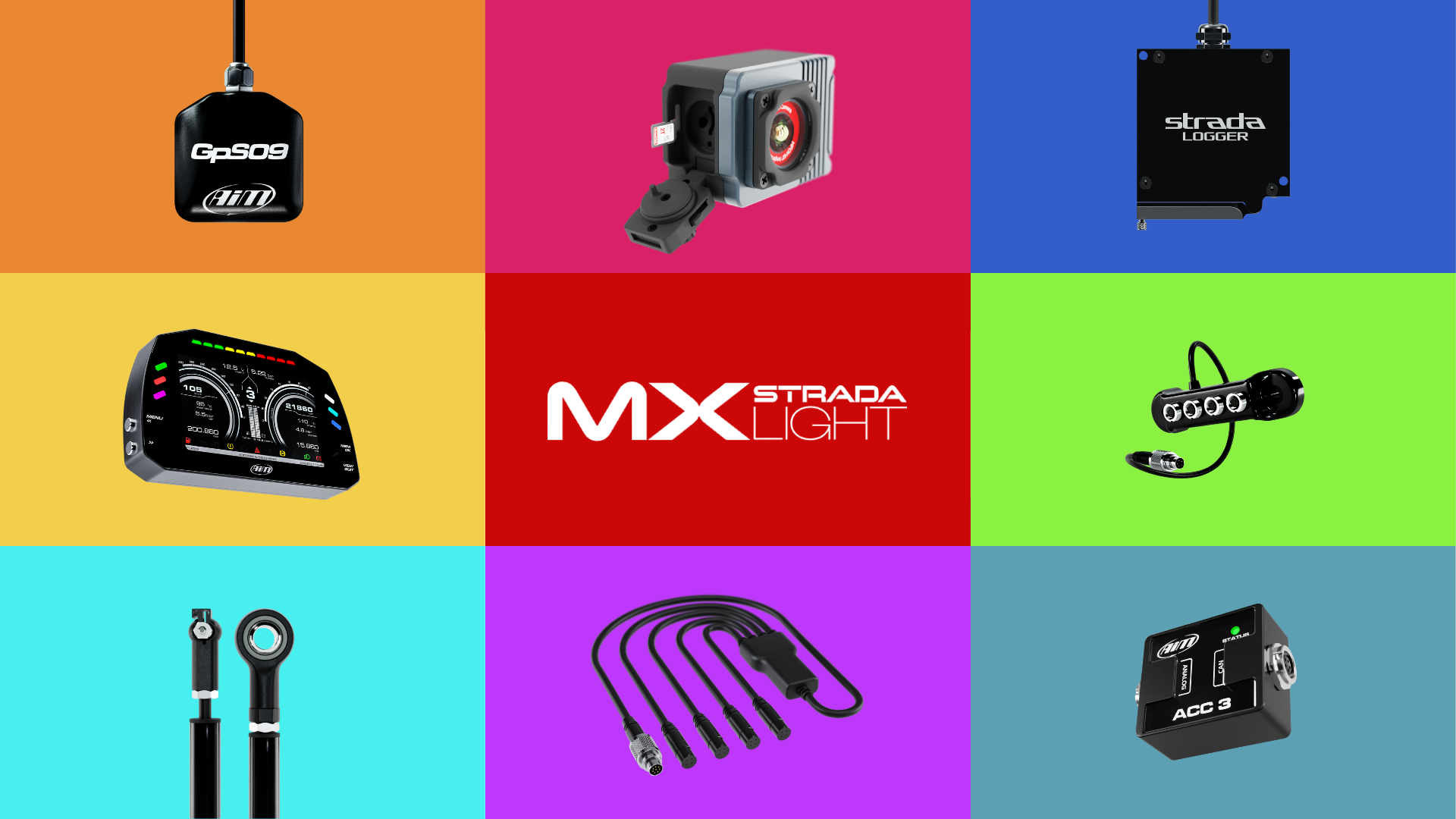 MX Strada Light Series Expansions list; SmartyCam 3 Sport, ACC3, Data Hub, GPS and more.