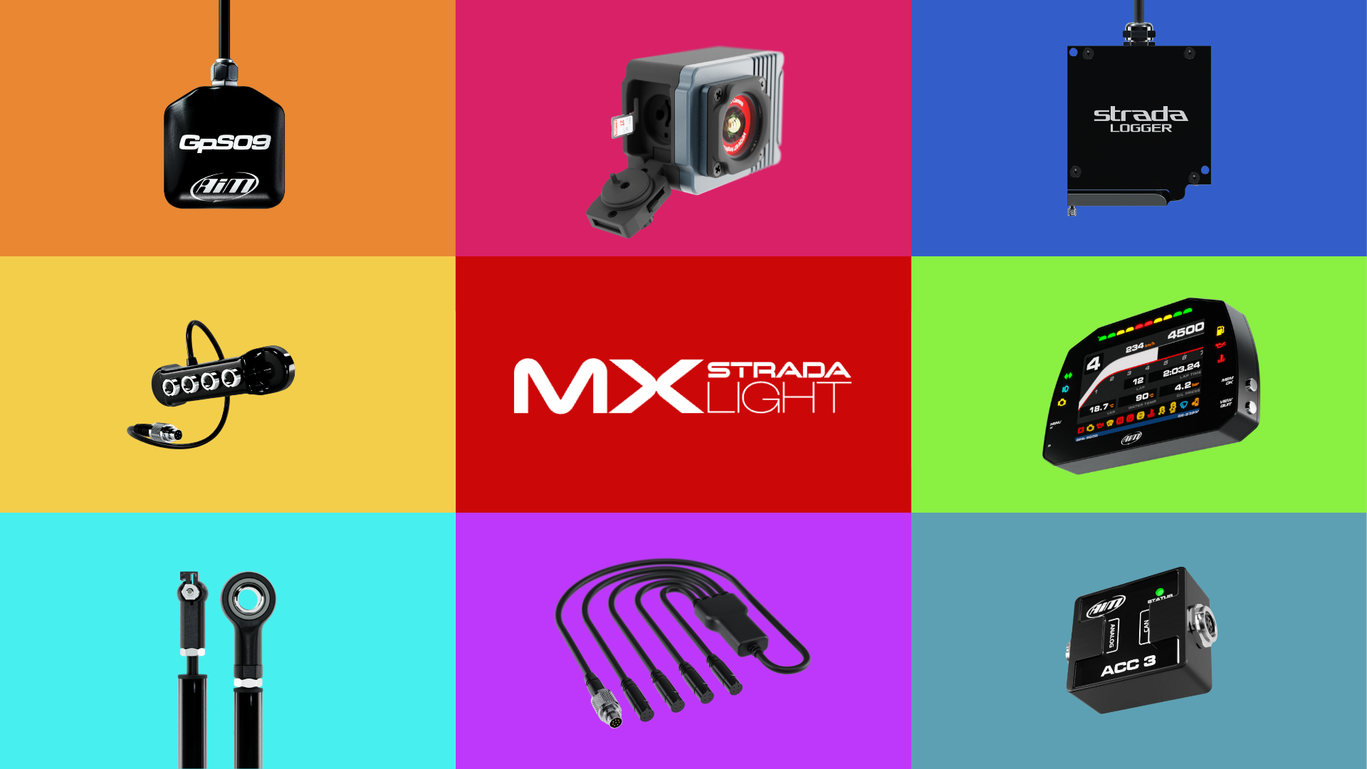 MX Strada Light Series Expansions list; SmartyCam 3 Sport, ACC3, Data Hub, GPS and more.