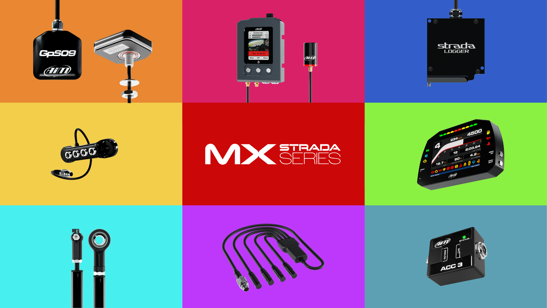 MX Strada Series Expansions list; SmartyCam 3 GP, ACC3, Data Hub, GPS, and more.