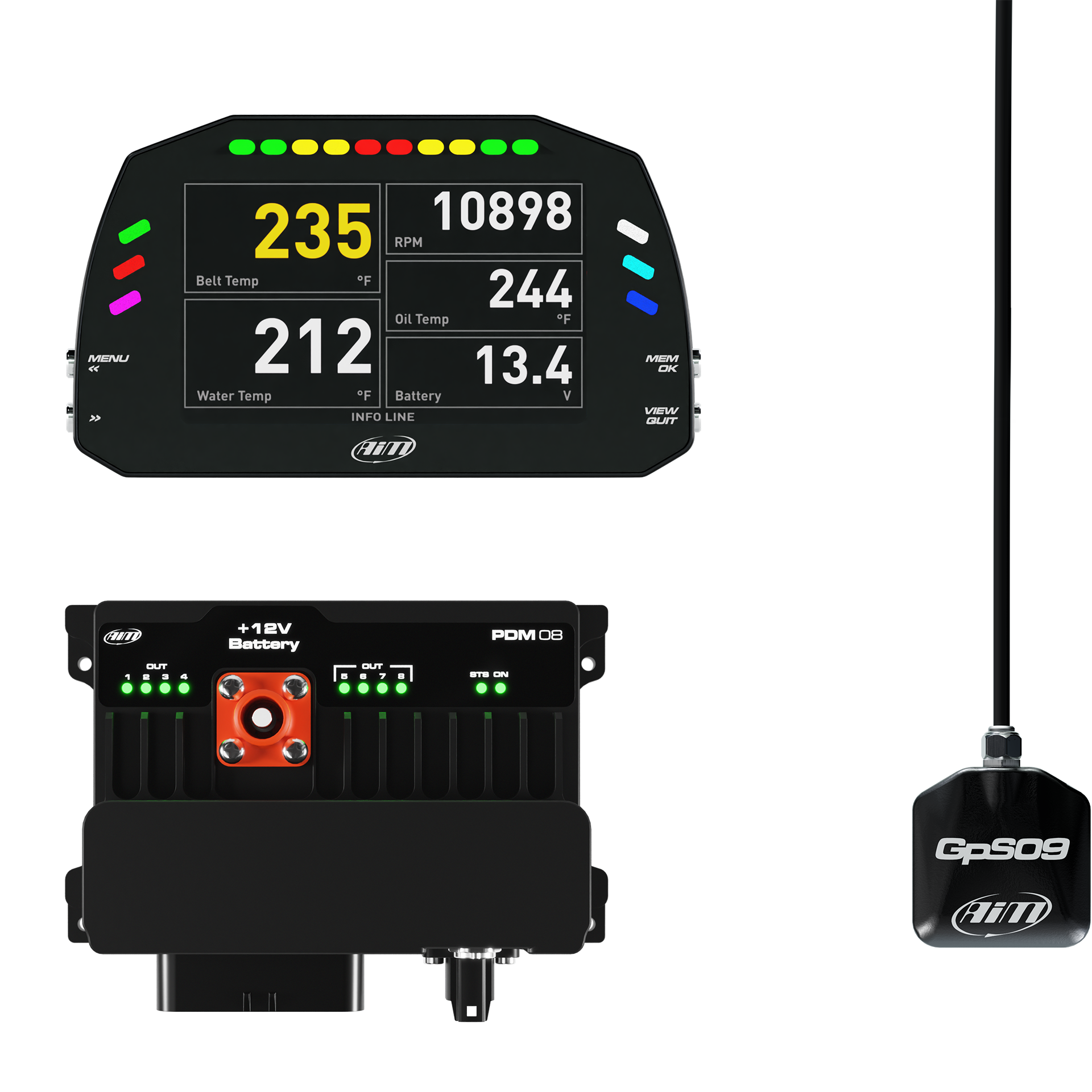 AiM PDM08 With 5" Race Icons Display GPS Data Logging Kit - AimShop.com