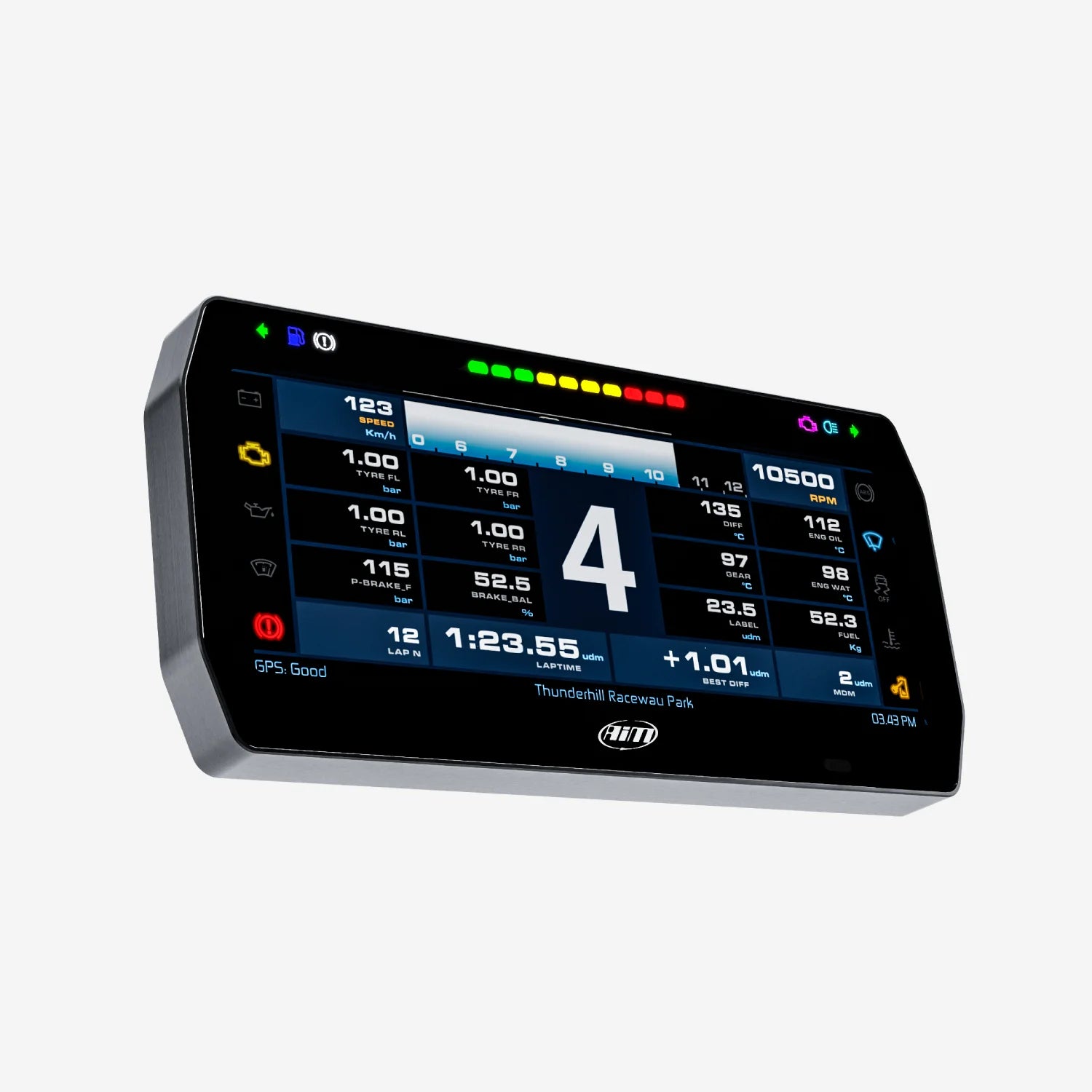 Aim 10" TFT Dash Display with Road Icons for PDM08/PDM32 - AimShop.com