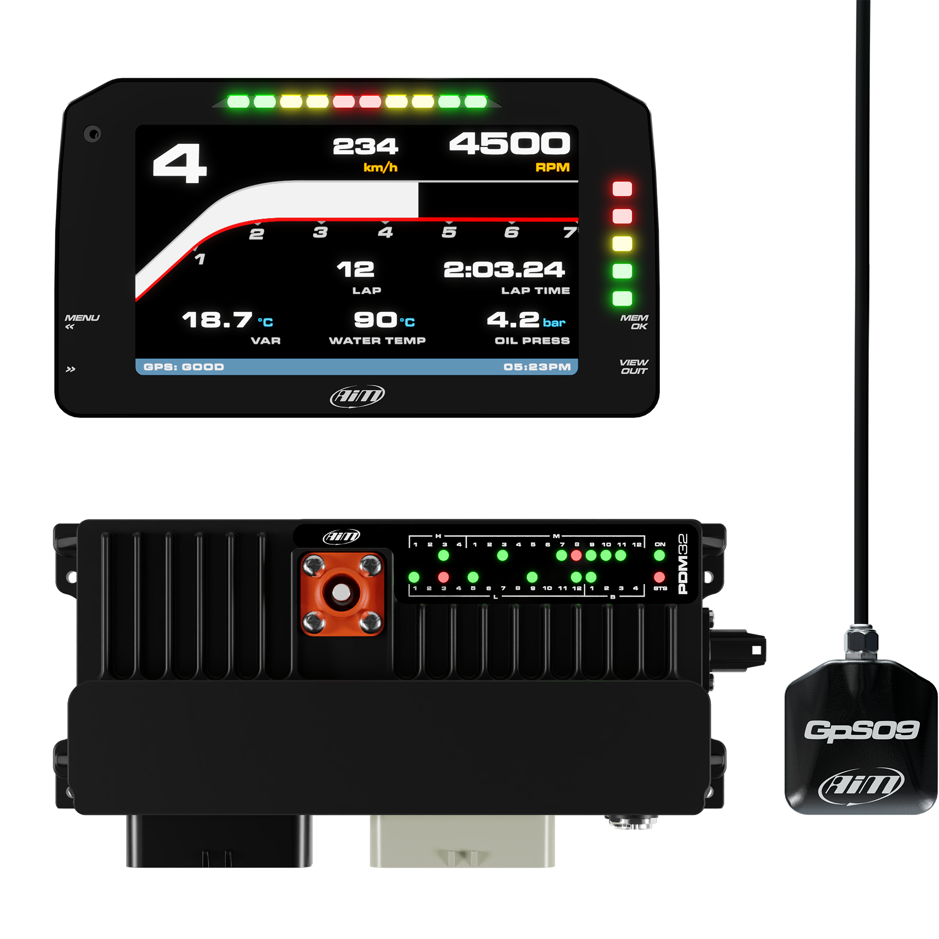 AiM PDM32 With 6" Race Icons Display GPS Data Logging Kit - AimShop.com