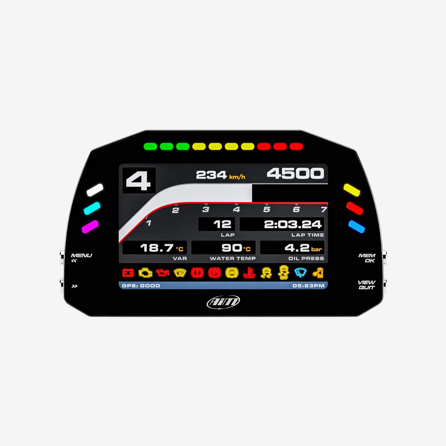 Aim 5" TFT Dash Display with Race Icons for PDM08/PDM32 - AimShop.com