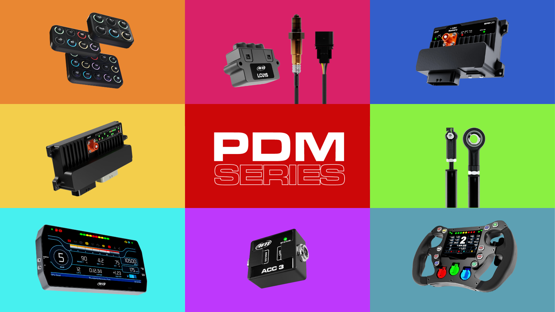 PDM Dash Displays Expansions list; SmartyCam 3 Sport, ACC3, Data Hub, GPS and more.