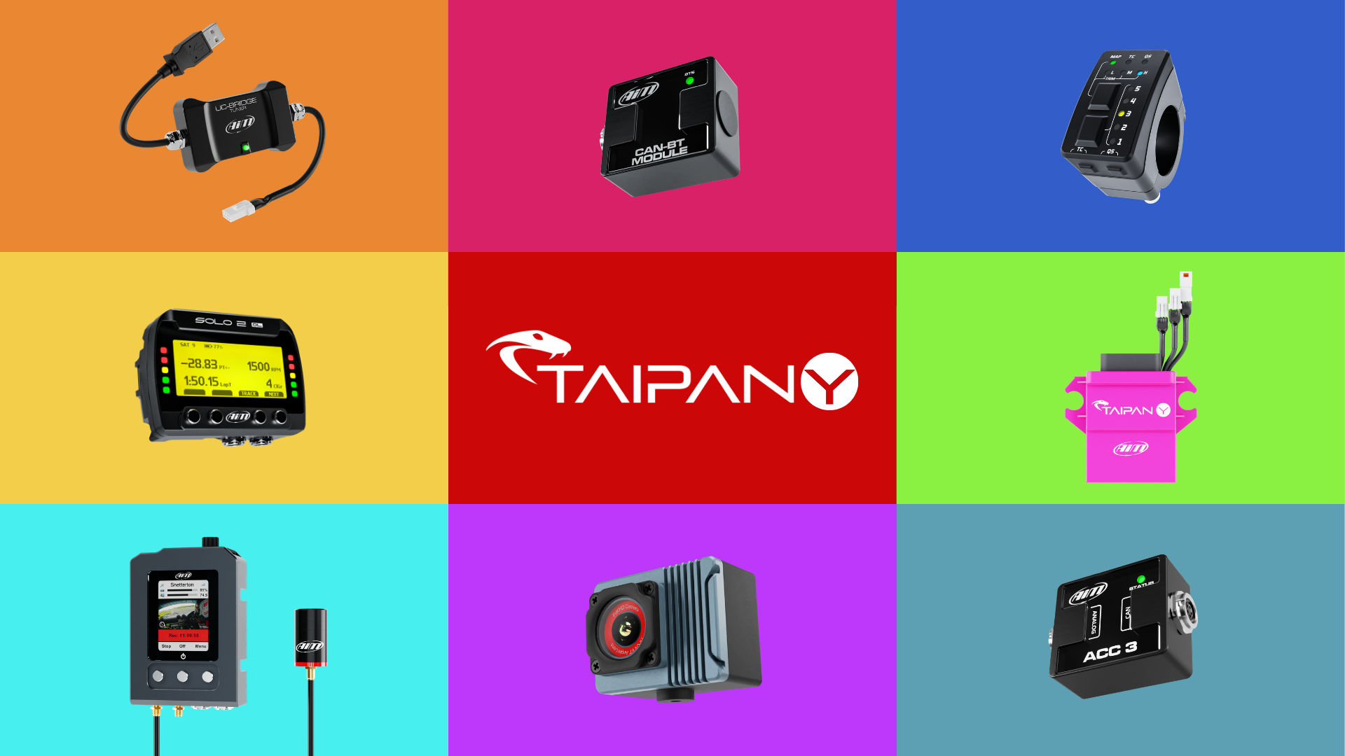 The Taipan Y ECU Expansion list; Solo 2 DL, SmartyCam 3, Handlebar Switch 2, UC-Bridge and more