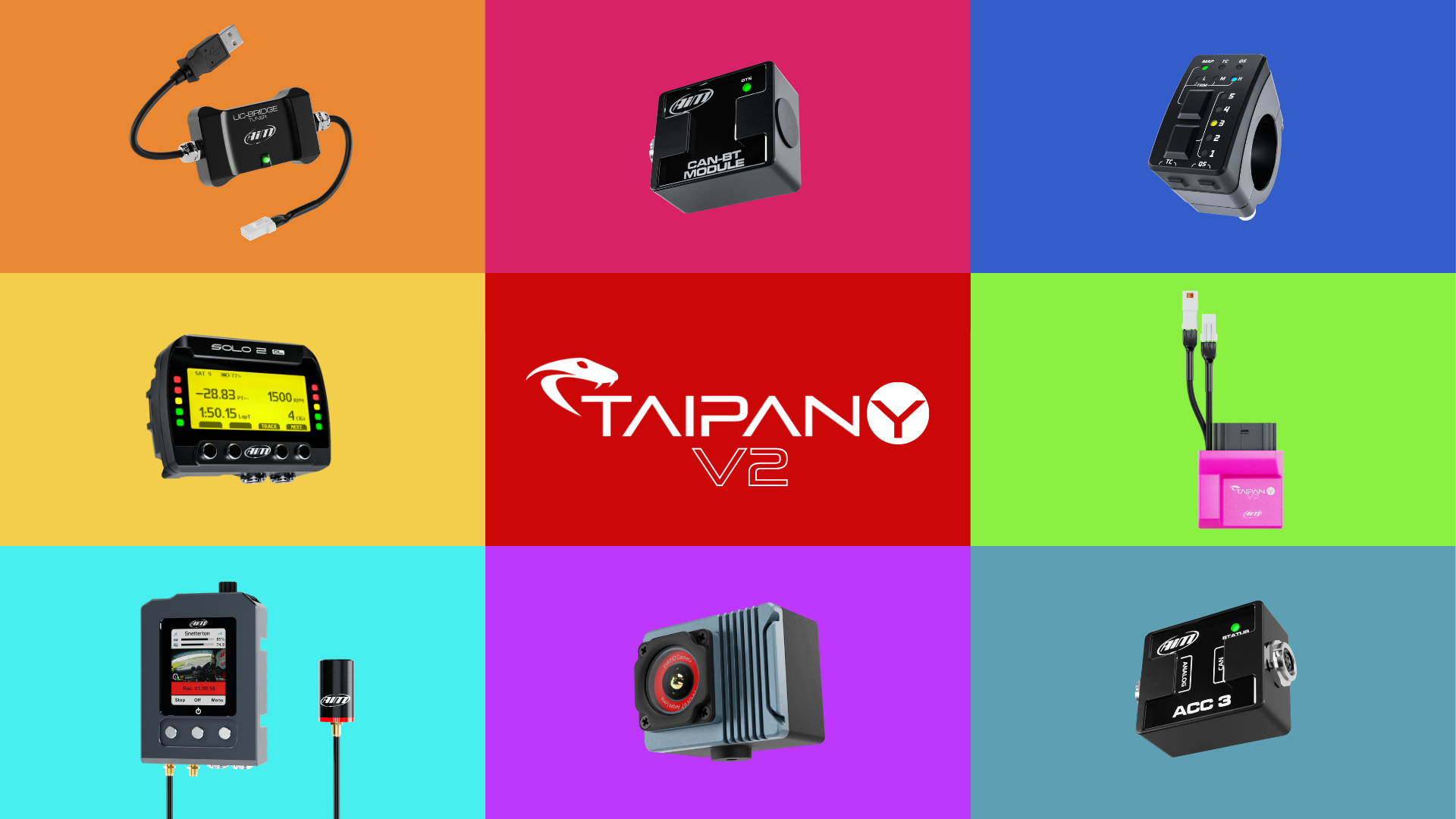 The Taipan ECU Expansion list; Solo 2 DL, SmartyCam 3, Handlebar Switch 2, UC-Bridge and more