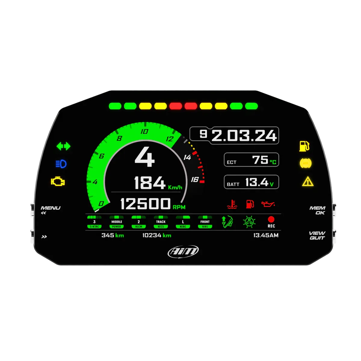 Aim MXK10 Kawasaki Ninja ZX-10r plug & play dash logger - AimShop.com
