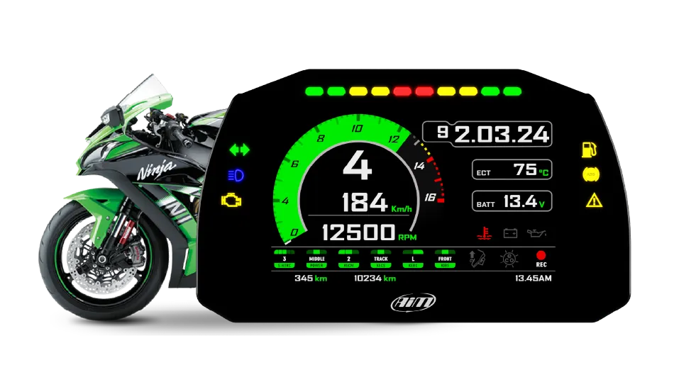 Kawasaki ZX-10R with MXK10 Dash