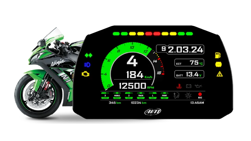Kawasaki ZX-10R with MXK10 Dash