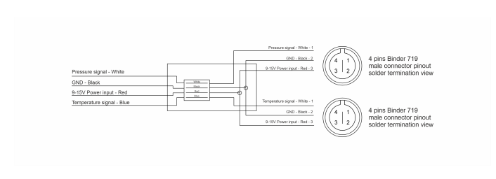 Combined temperature and pressure sensor pinout