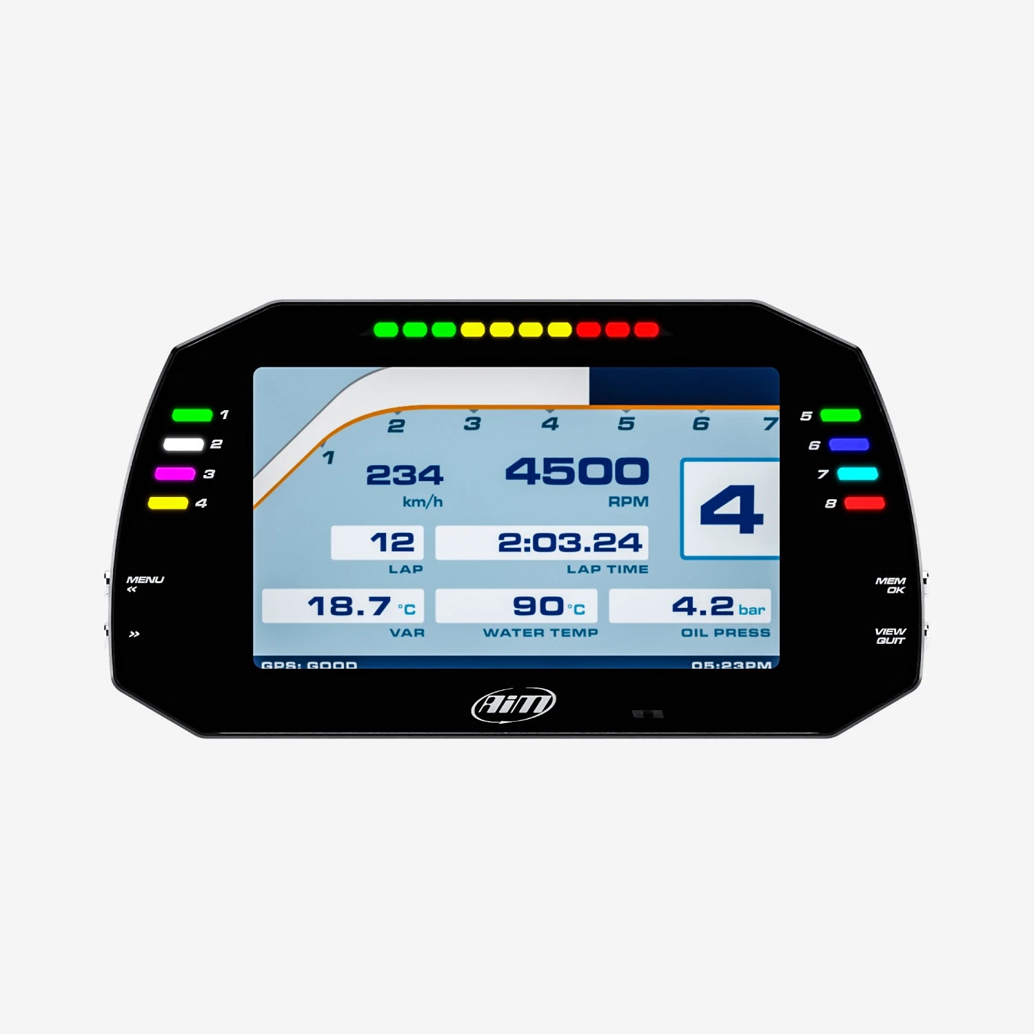 Aim MXG 1.3 Strada Light 7" TFT Dash Display with Race Icons - AimShop.com