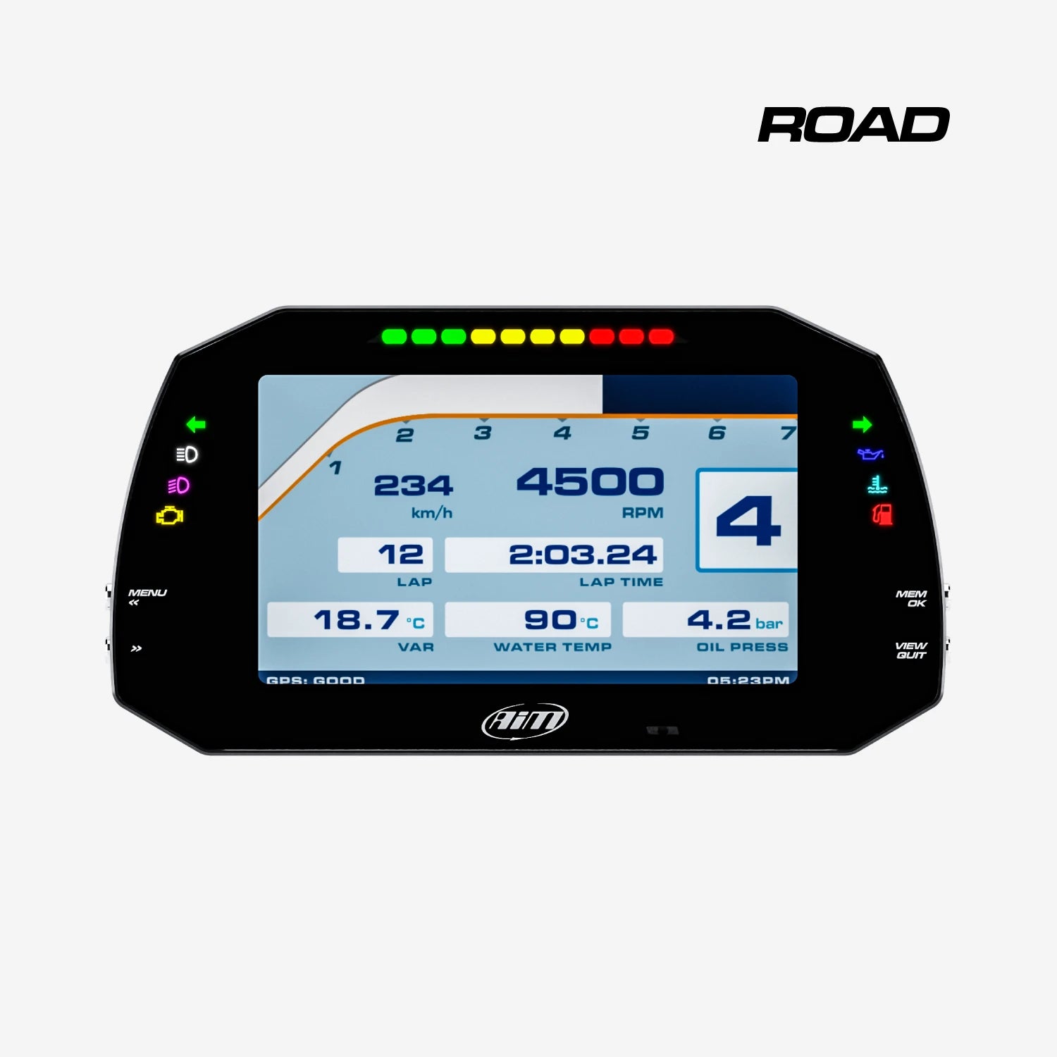 Aim MXG 1.3 Strada Light 7" TFT Dash Display with Road Icons - AimShop.com