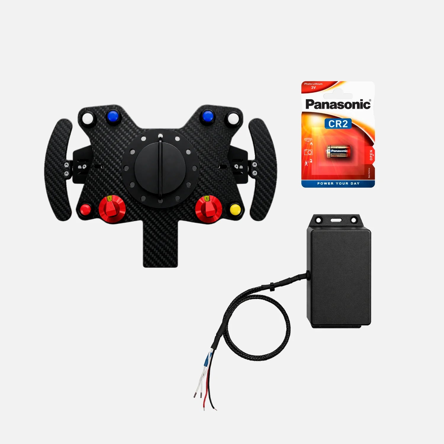 Carbon 8 Button Wireless Steering Wheel Plate with Paddle Shifters