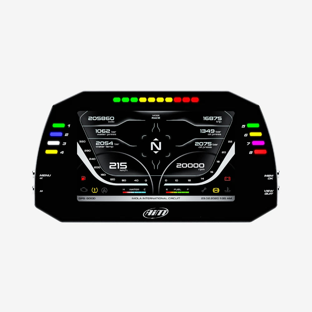 AiM MXG 1.3 Strada 7" TFT Dash Display with Race Icons - AimShop.com