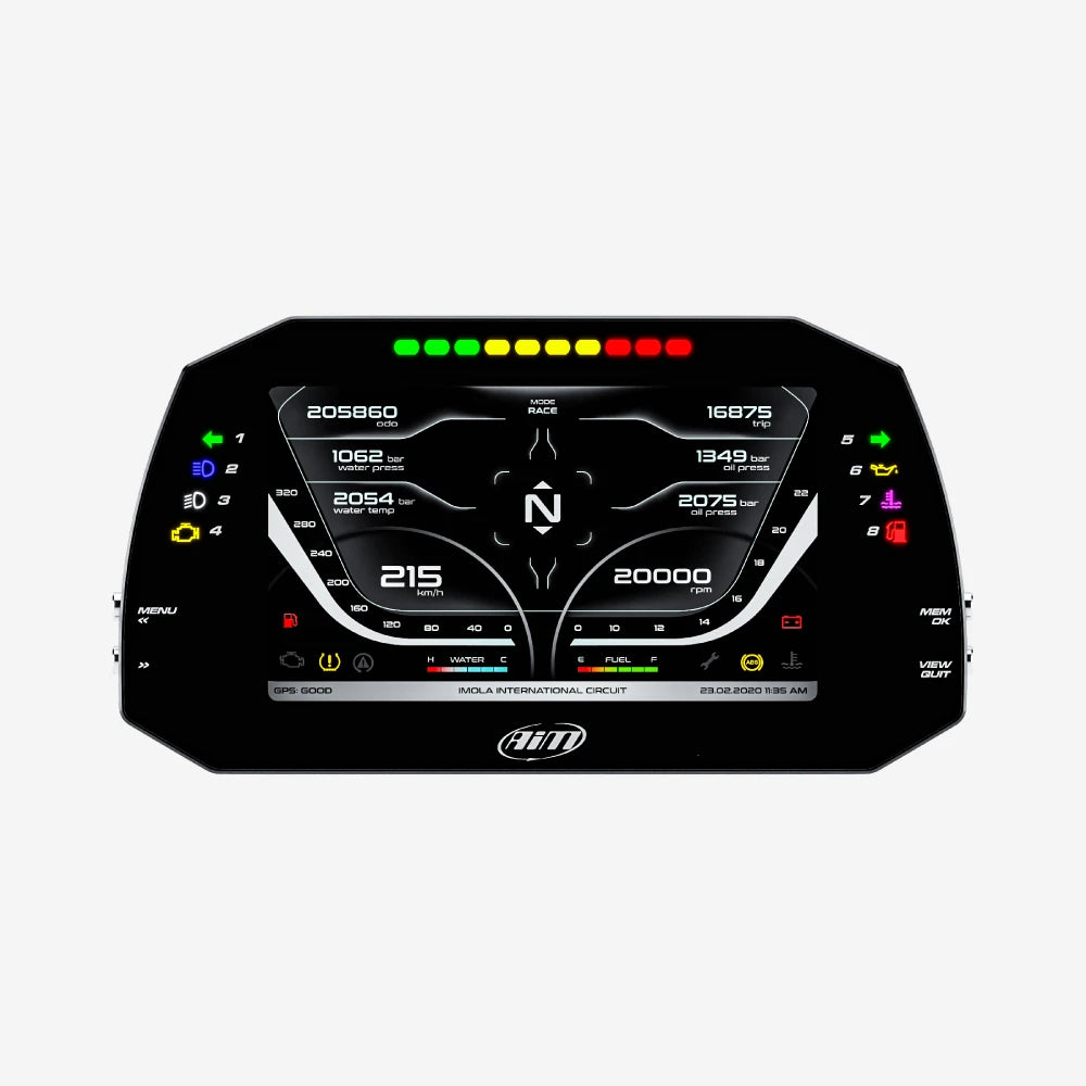 AiM MXG 1.3 Strada 7" TFT Dash Display with Road Icons - AimShop.com