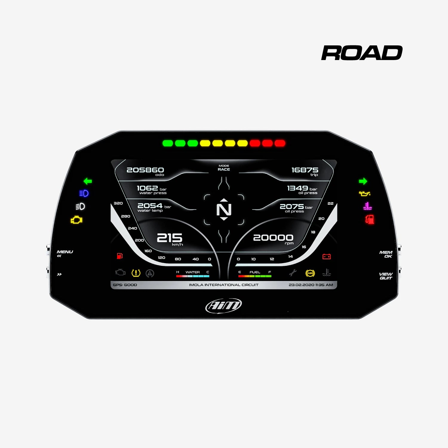 Aim MXG 1.3 Strada 7" TFT Car Dash Display with Road Icons - AimShop.com