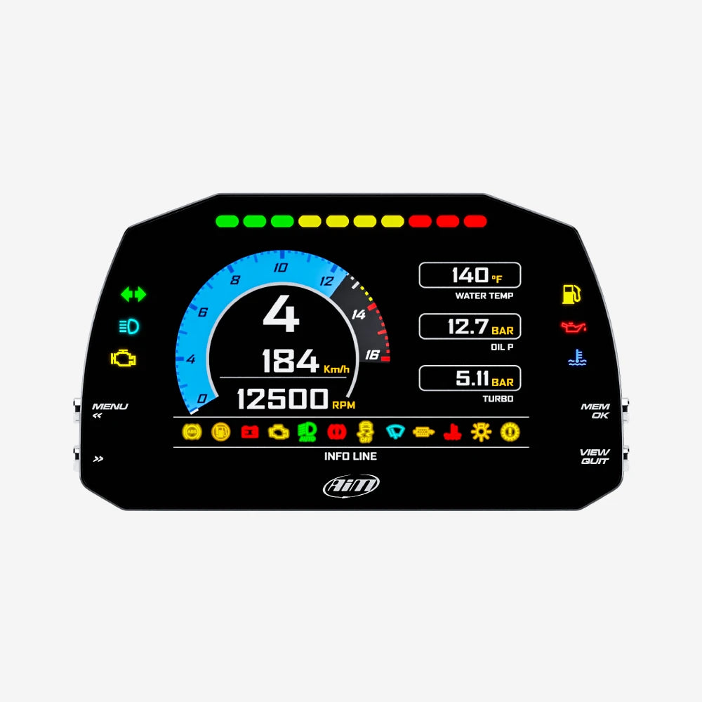 AiM MXS 1.3 Strada IVA Compliant 5" Dash Display Plug & Play, Kit Car Display - AimShop.com