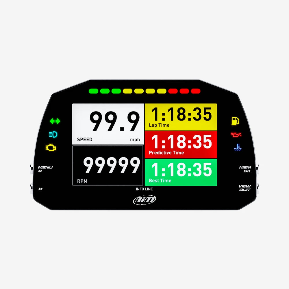 AiM MXS 1.3 Strada 5" TFT Dash Display with Road Icons - AimShop.com