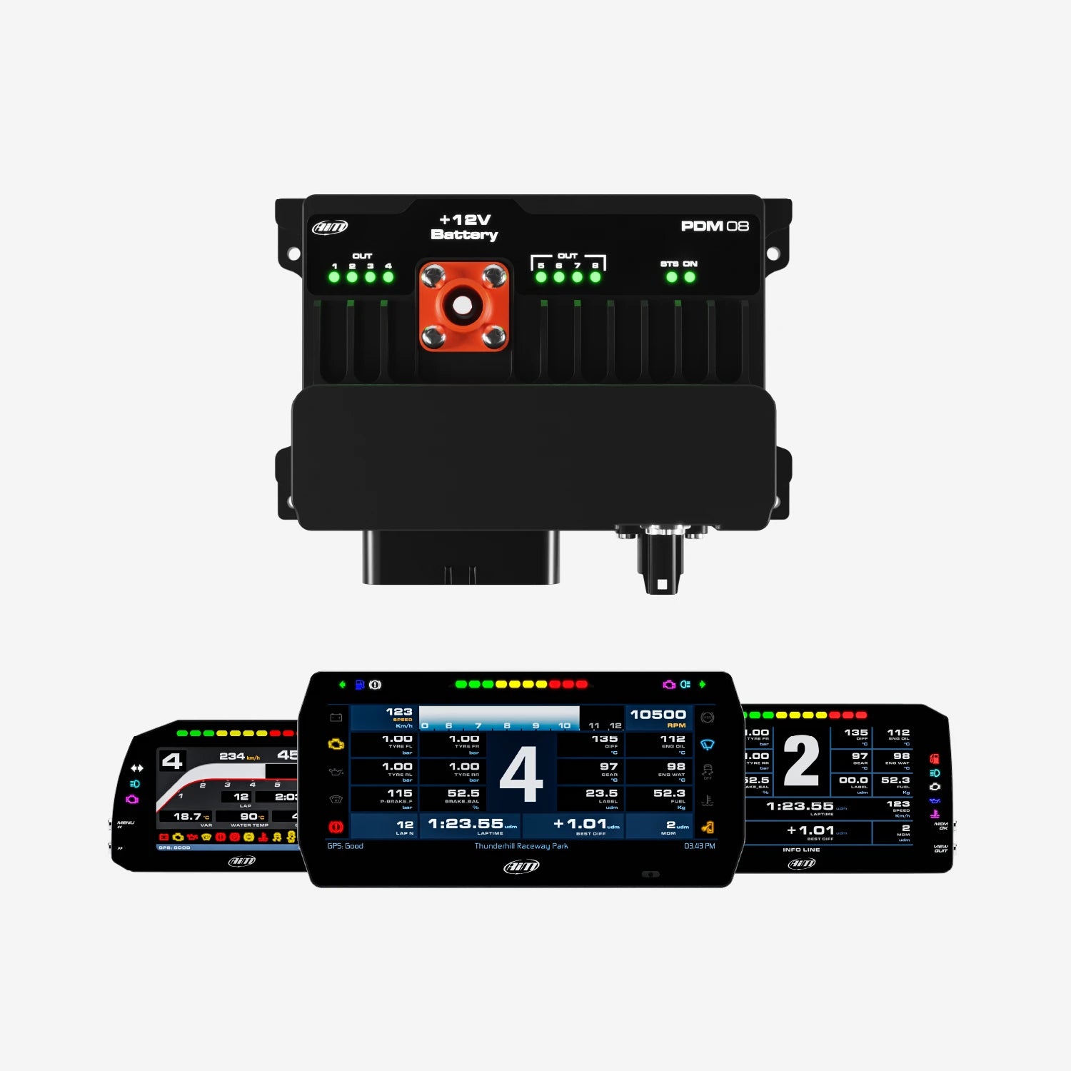 PDM08 kit with 5-inch, 6-inch & 10-inch displays with road icons