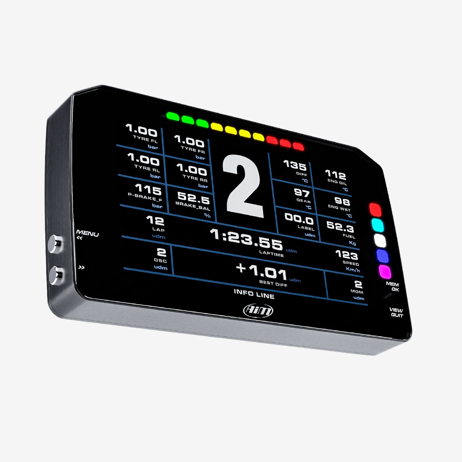 Aim PDM08 & PDM Dash Display with Race Icons
