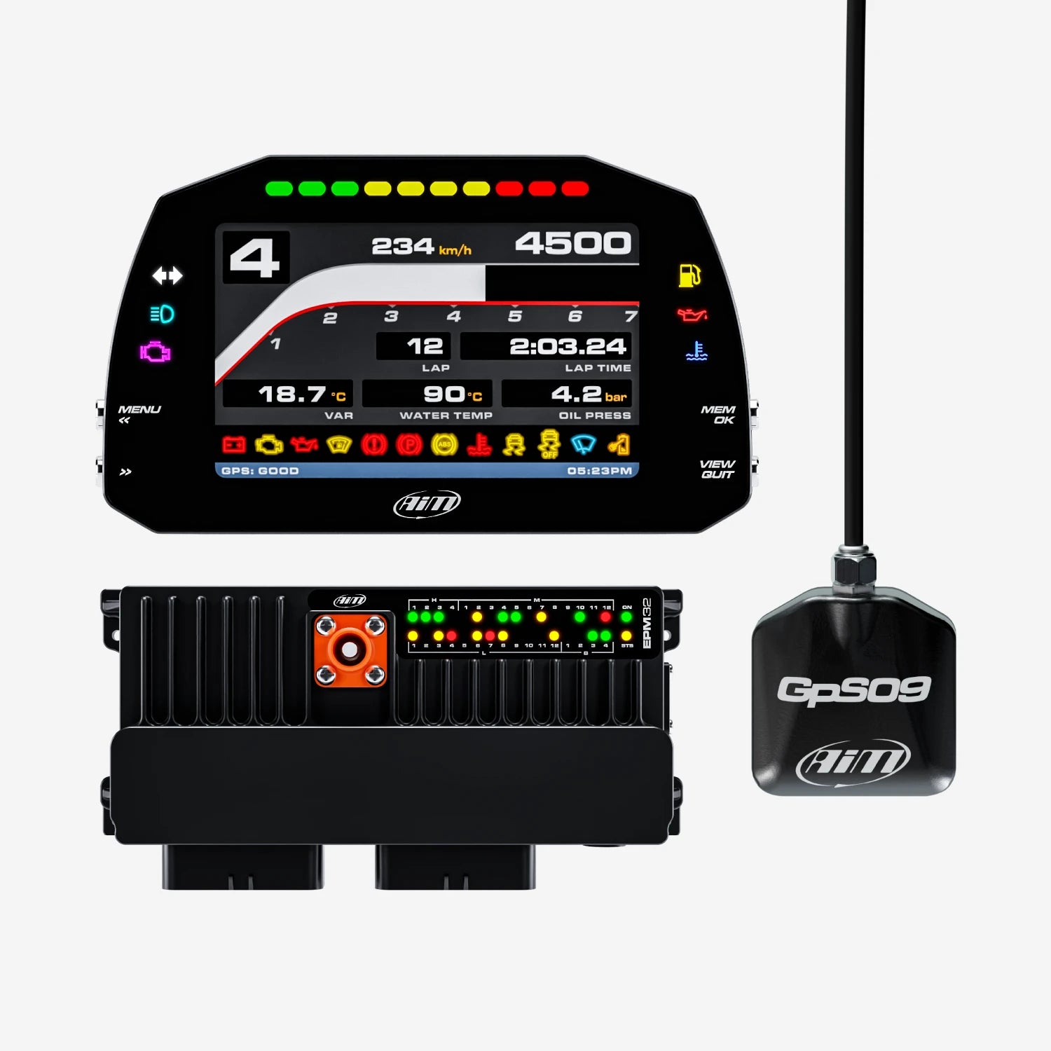 Aim PDM32 With 5" Road Icons Display GPS Data Logging Kit - AimShop.com