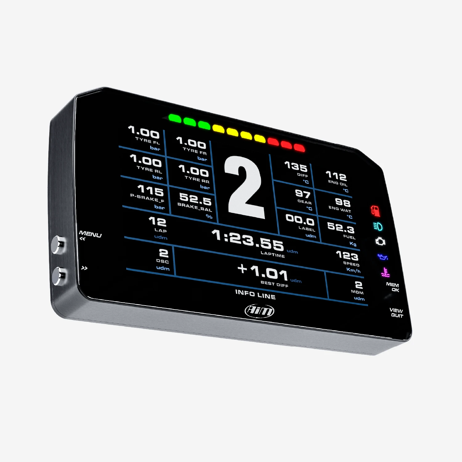 Aim PDM08 & PDM Dash Display with Road Icons - AimShop.com
