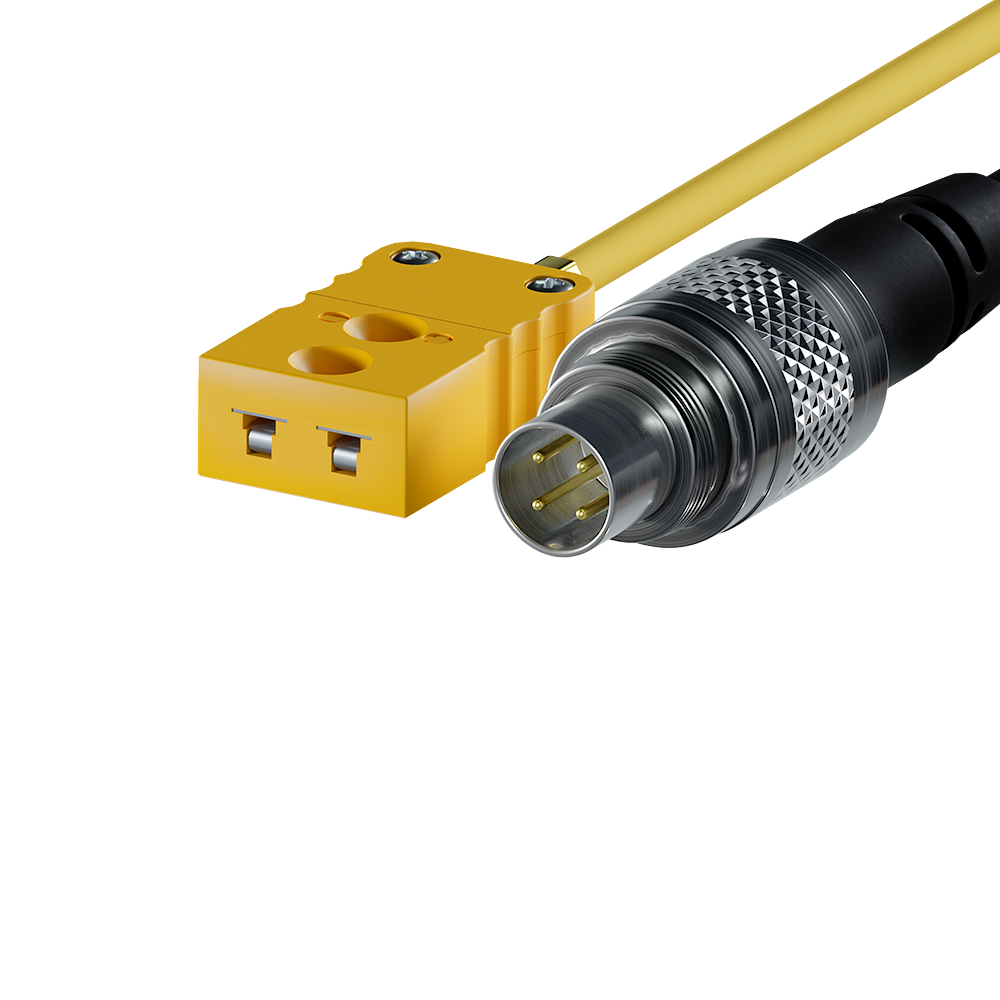 AiM Thermocouple Patch Lead TC Yellow to 712 4 pin Metal Binder Plug - AimShop.com