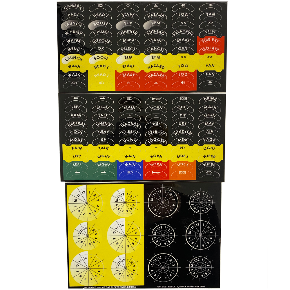10 Channel Sticker Sheets for Wireless Steering Wheel Plate - AimShop.com