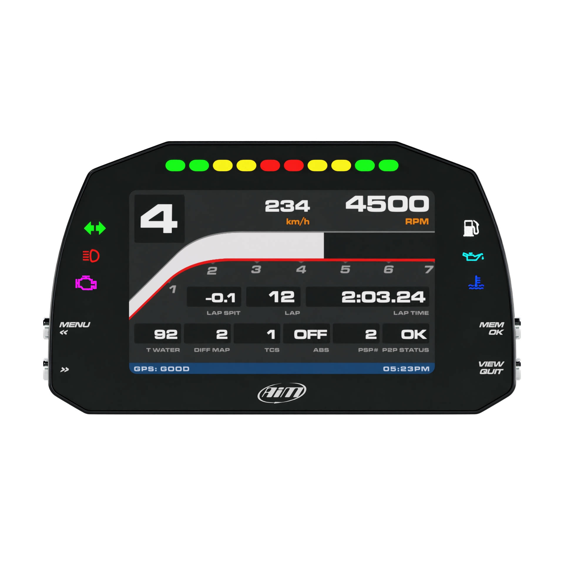 AiM 5" TFT Dash Display with Road Icons for PDM08/PDM32 - AimShop.com