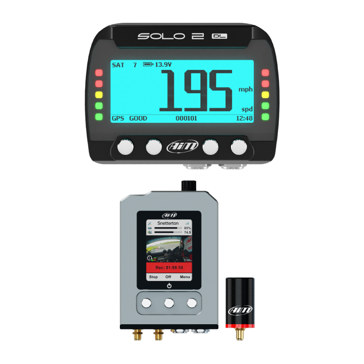 AiM Solo 2 DL + SmartyCam 3 GP GP HD Car Lap Timer Track Day Kit - AimShop.com