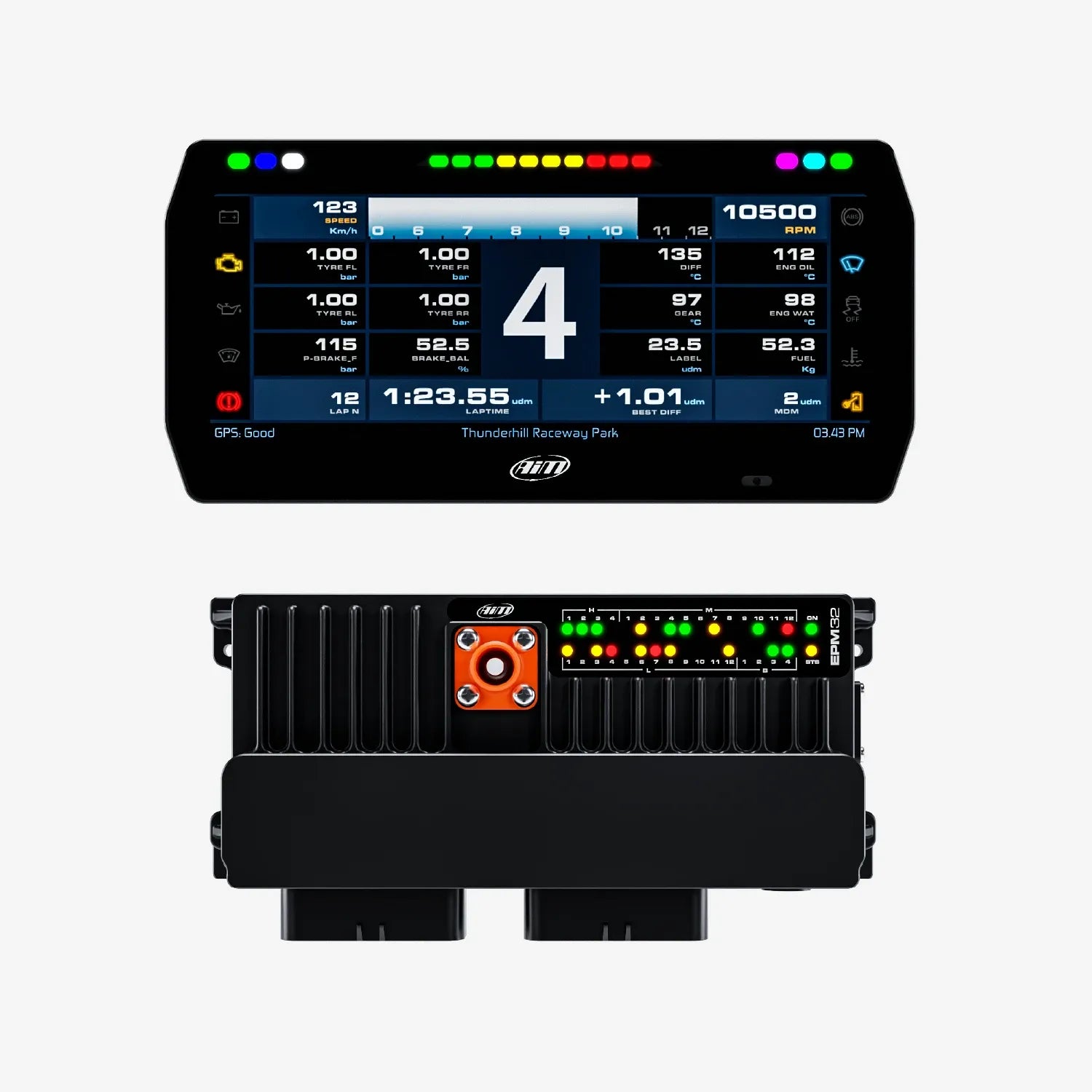 Aim PDM32 & PDM Dash Display with Race Icons - AimShop.com