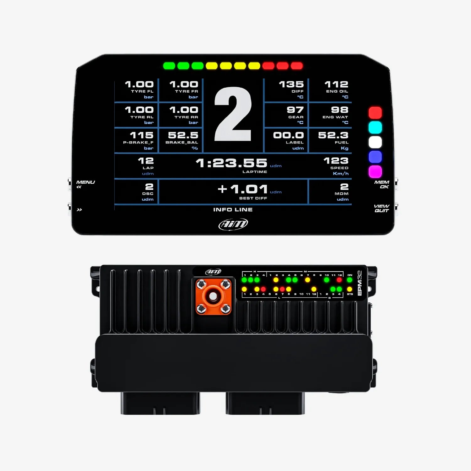 Aim PDM32 & PDM Dash Display with Race Icons - AimShop.com