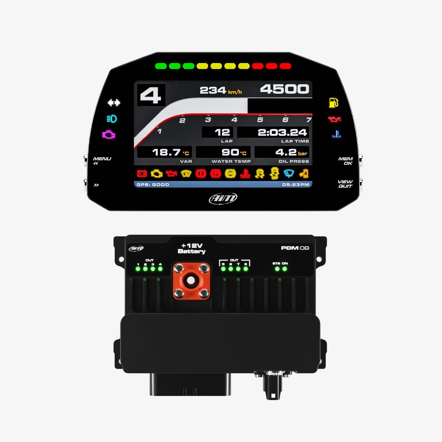 Aim PDM08 & PDM Dash Display with Road Icons - AimShop.com