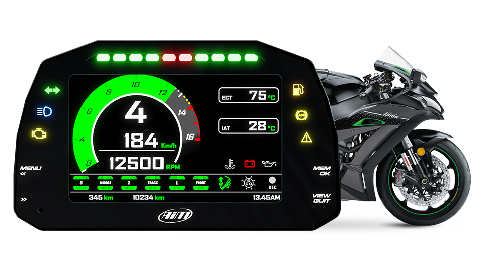 Kawasaki ZX-10R with MXK10 Dash