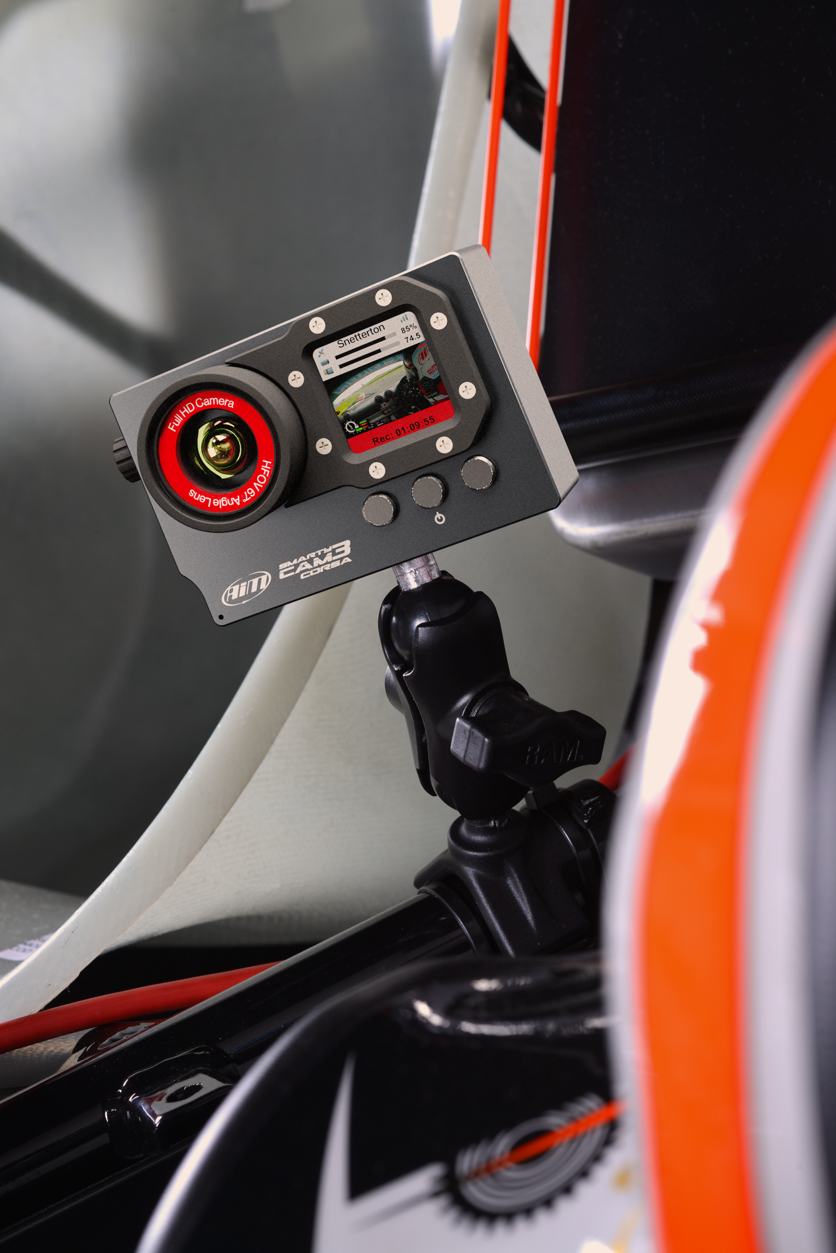 SmartyCam Corsa mounted in motorsport setup
