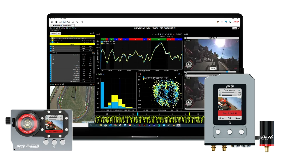 Motorcycle SmartyCam Cameras Working with Race Studio Software