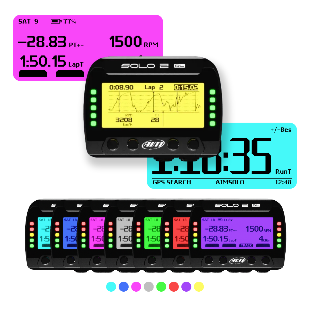 Showcase of the Solo 2 DL backlight colour options