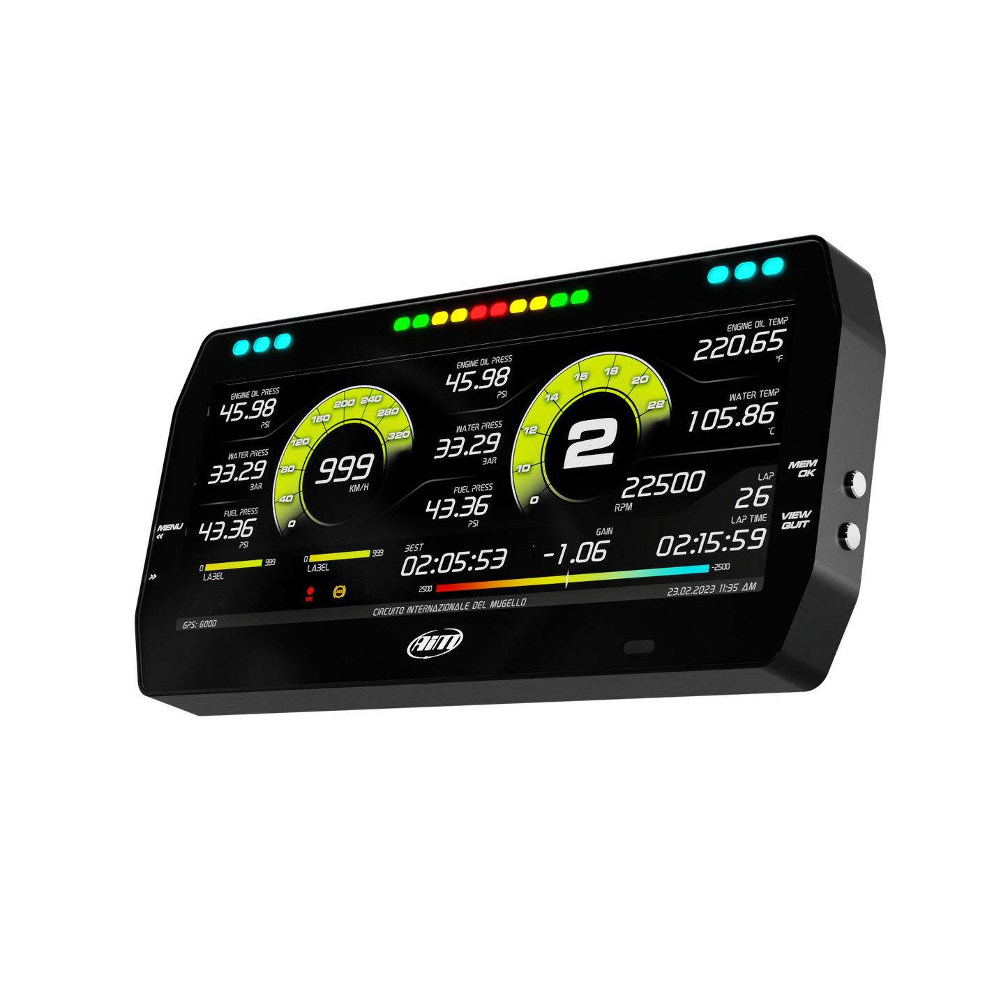 AiM MXT 1.3 Strada 10" TFT Digital Display with Race Icons - AimShop.com