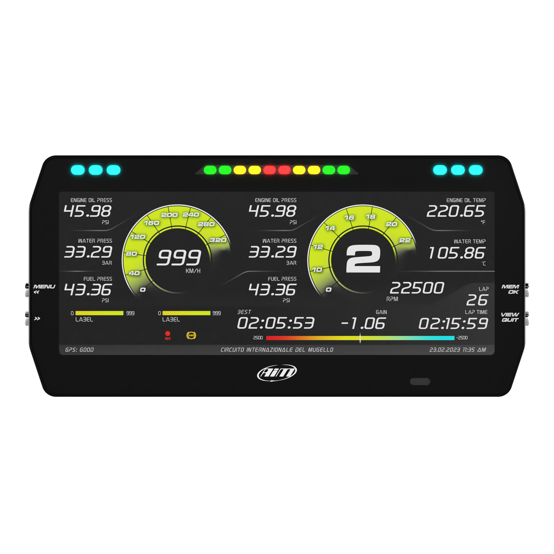 AiM MXT 1.3 Strada 10" TFT Digital Display with Race Icons - AimShop.com