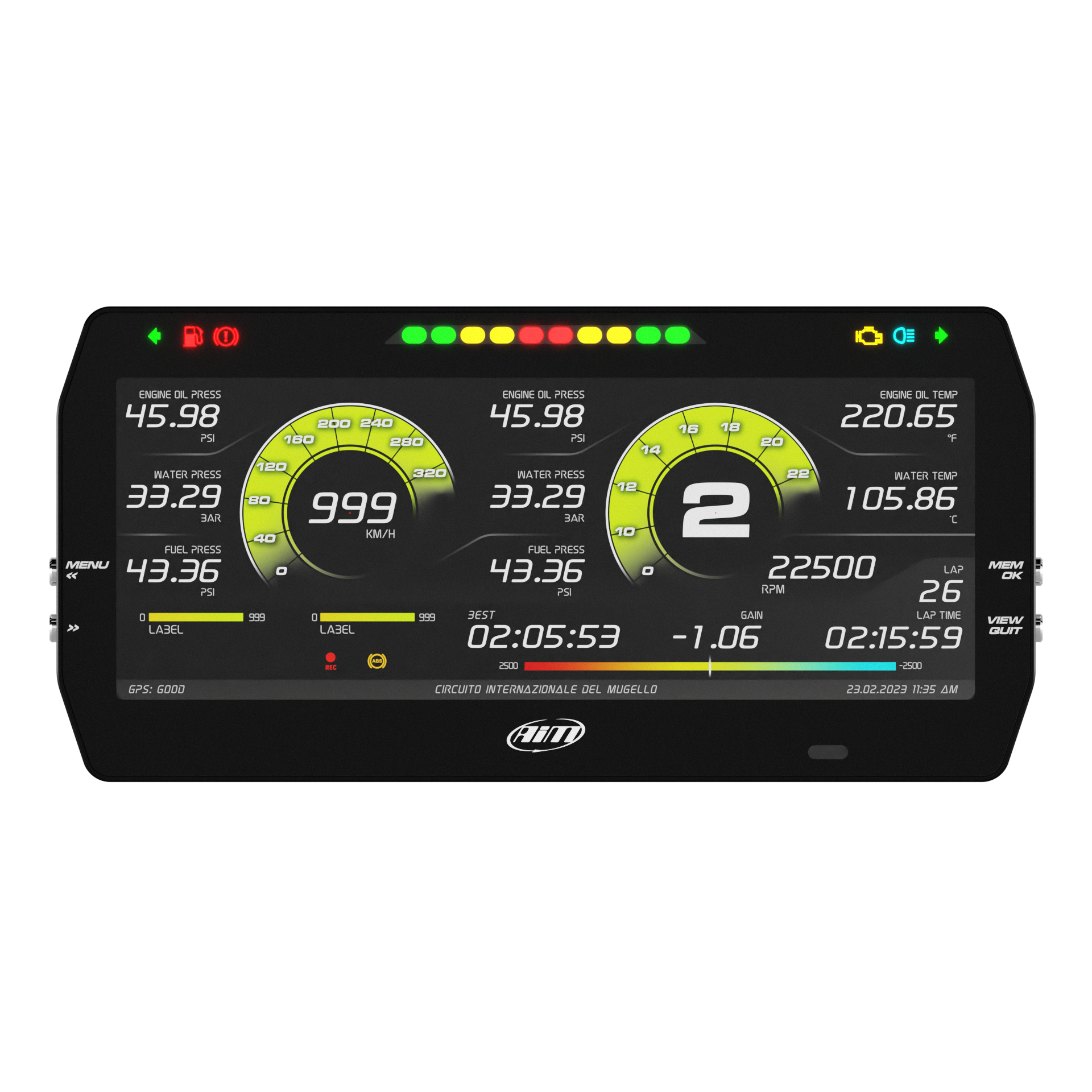 AiM MXT 1.3 Strada 10" TFT Digital Display with Road Icons - AimShop.com
